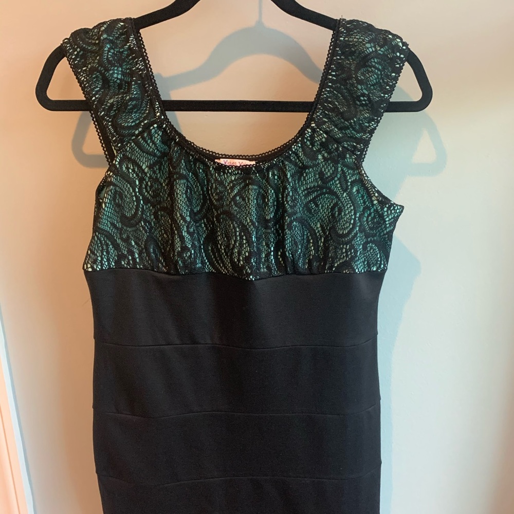 Green/ Black Bodycon Dress